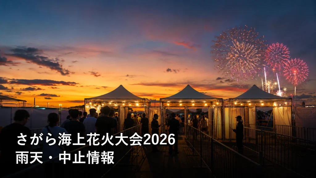 さがら海上花火大会2026の雨天・中止情報を紹介する画像