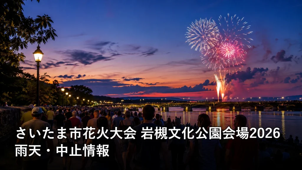 さいたま市花火大会 岩槻文化公園会場2026の雨天・中止情報を紹介する画像