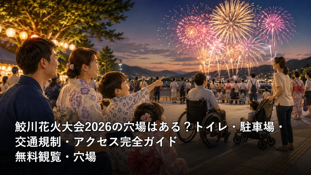 鮫川花火大会2026の穴場はある?トイレ・駐車場・交通規制・アクセス完全ガイドの無料観覧・穴場を紹介する画像