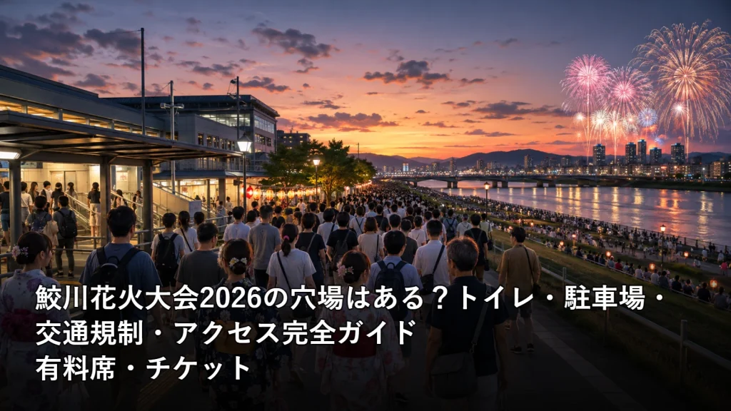 鮫川花火大会2026の穴場はある?トイレ・駐車場・交通規制・アクセス完全ガイドの有料席・チケットを紹介する画像