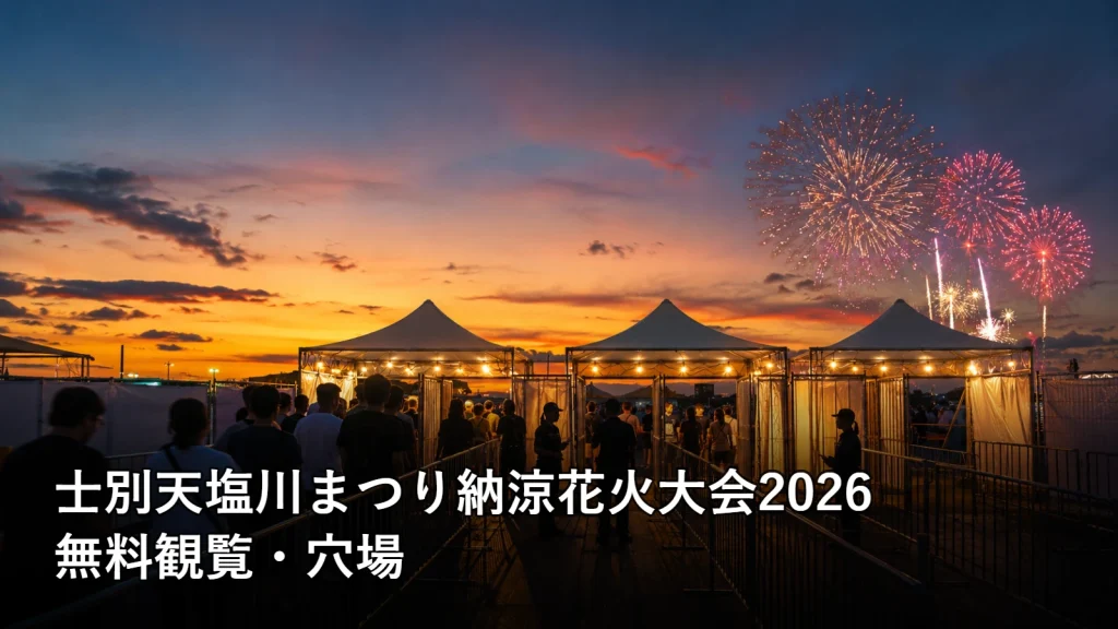 士別天塩川まつり納涼花火大会2026の無料観覧・穴場を紹介する画像