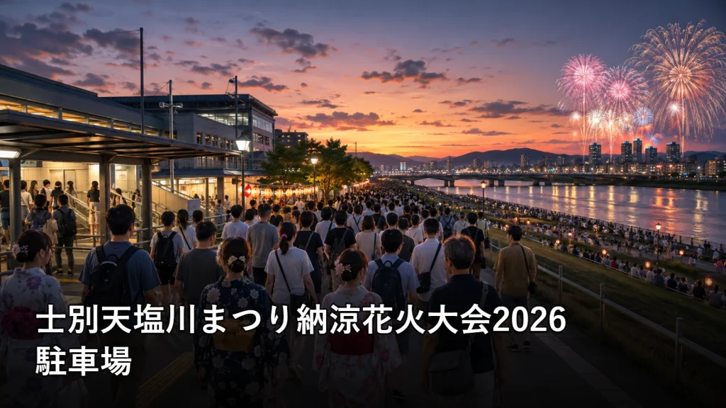 士別天塩川まつり納涼花火大会2026の駐車場を紹介する画像