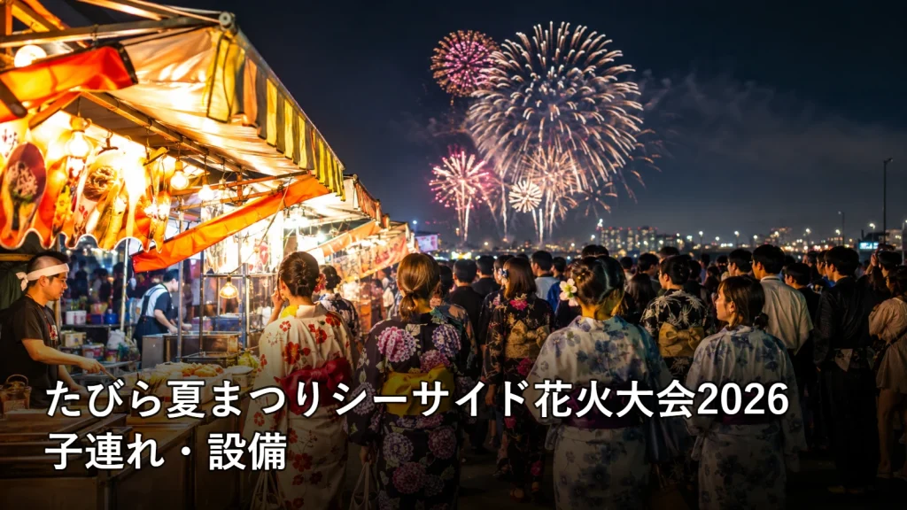 たびら夏まつりシーサイド花火大会2026の子連れ・設備を紹介する画像
