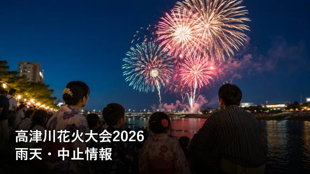 高津川花火大会2026の雨天・中止情報を紹介する画像
