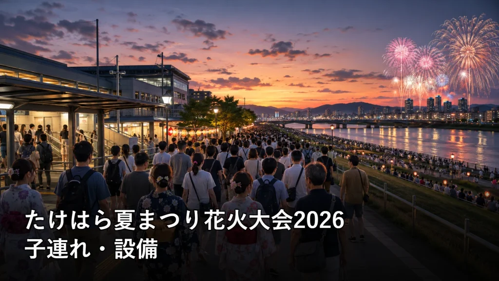 たけはら夏まつり花火大会2026の子連れ・設備を紹介する画像