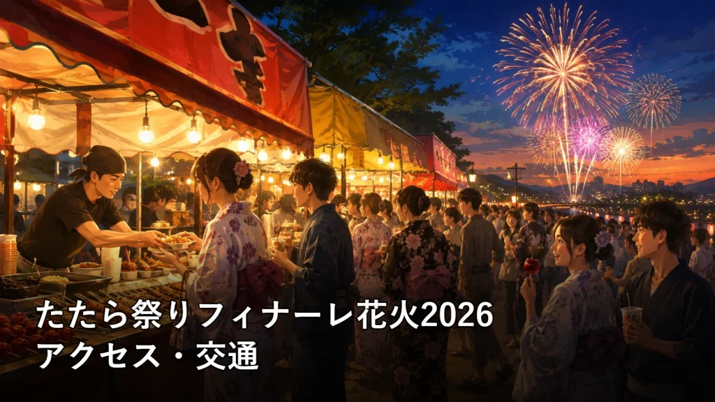 たたら祭りフィナーレ花火2026のアクセス・交通を紹介する画像