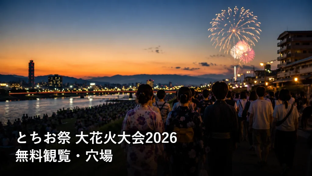 とちお祭 大花火大会2026の無料観覧・穴場を紹介する画像