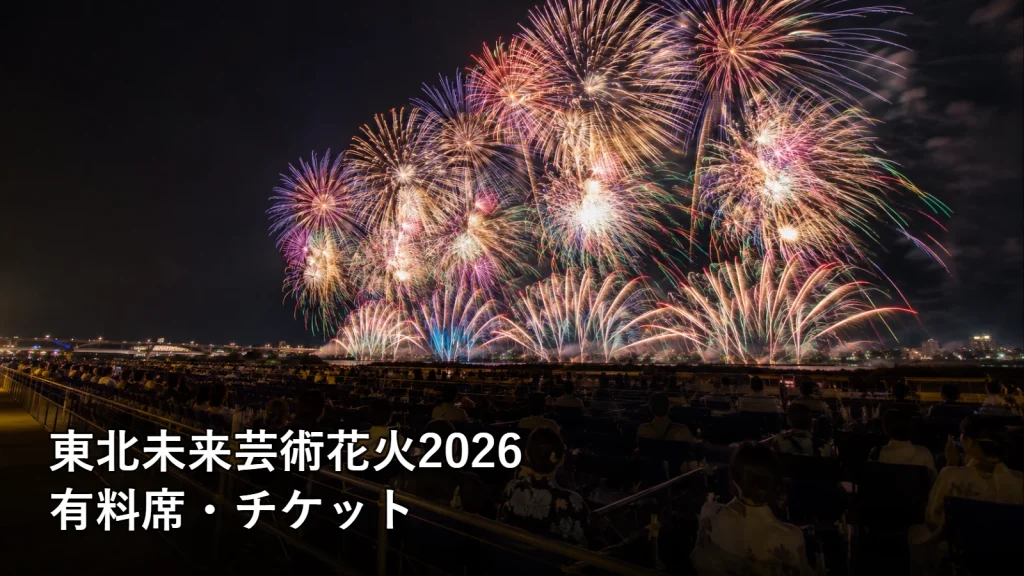 東北未来芸術花火2026の有料席・チケットを紹介する画像