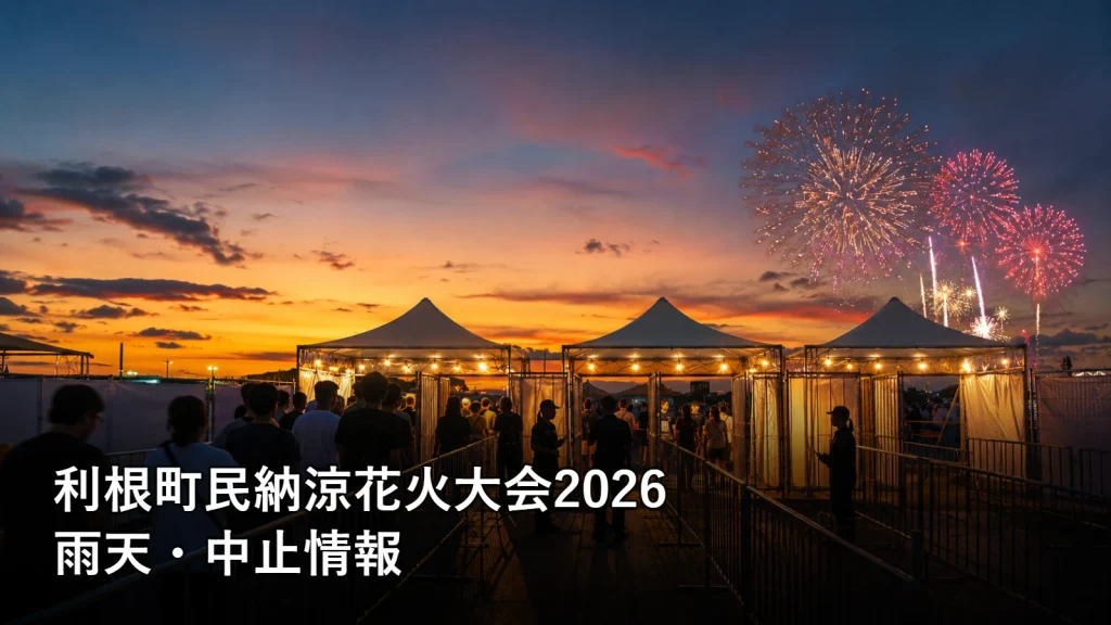 利根町民納涼花火大会2026の雨天・中止情報を紹介する画像
