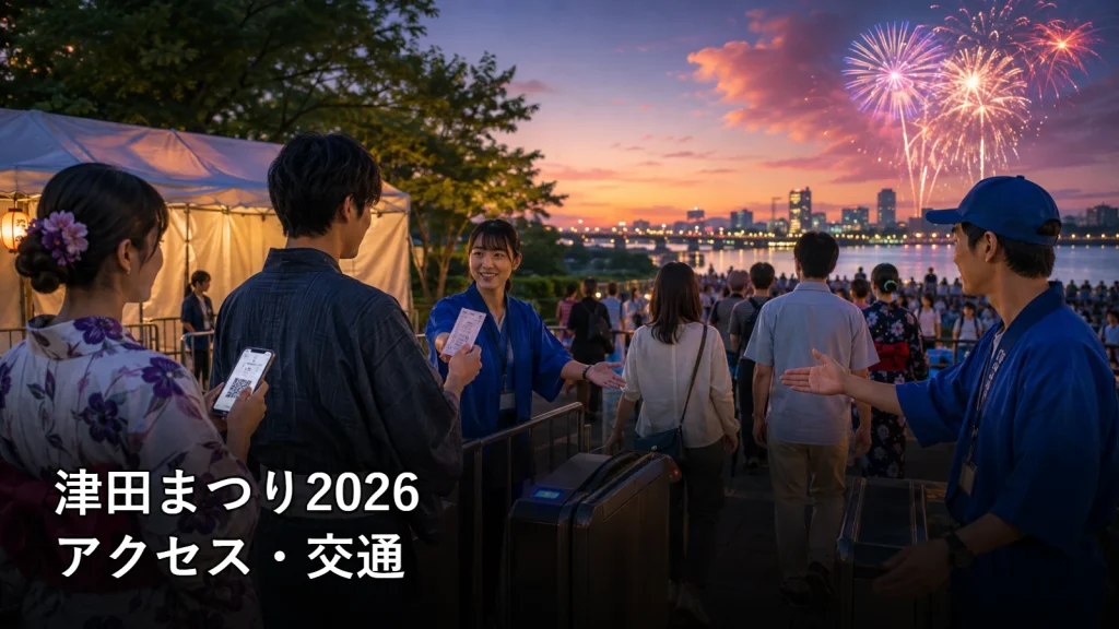 津田まつり2026のアクセス・交通を紹介する画像