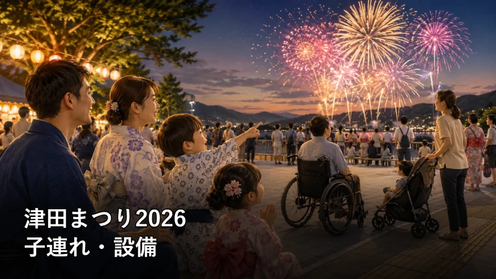 津田まつり2026の子連れ・設備を紹介する画像
