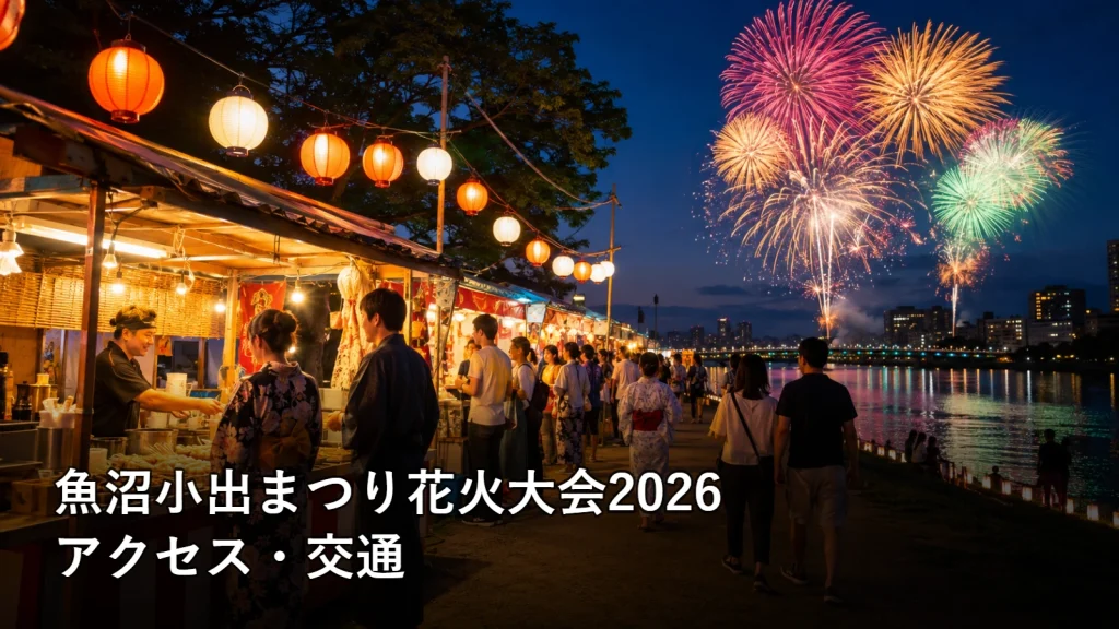 魚沼小出まつり花火大会2026のアクセス・交通を紹介する画像