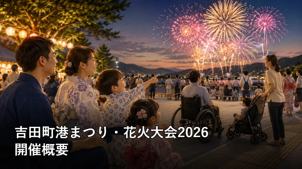 吉田町港まつり・花火大会2026の開催概要を紹介する画像