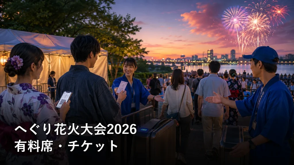 へぐり花火大会2026の有料席・チケットを紹介する画像