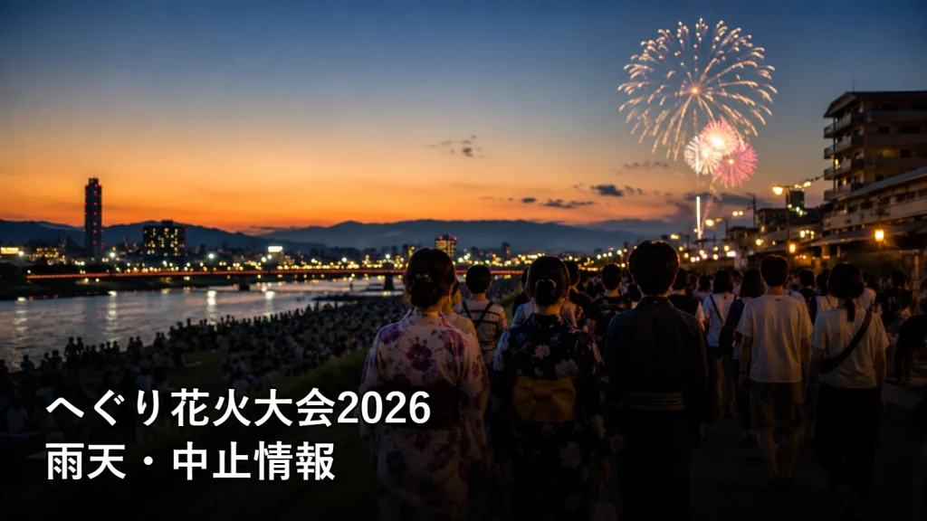 へぐり花火大会2026の雨天・中止情報を紹介する画像