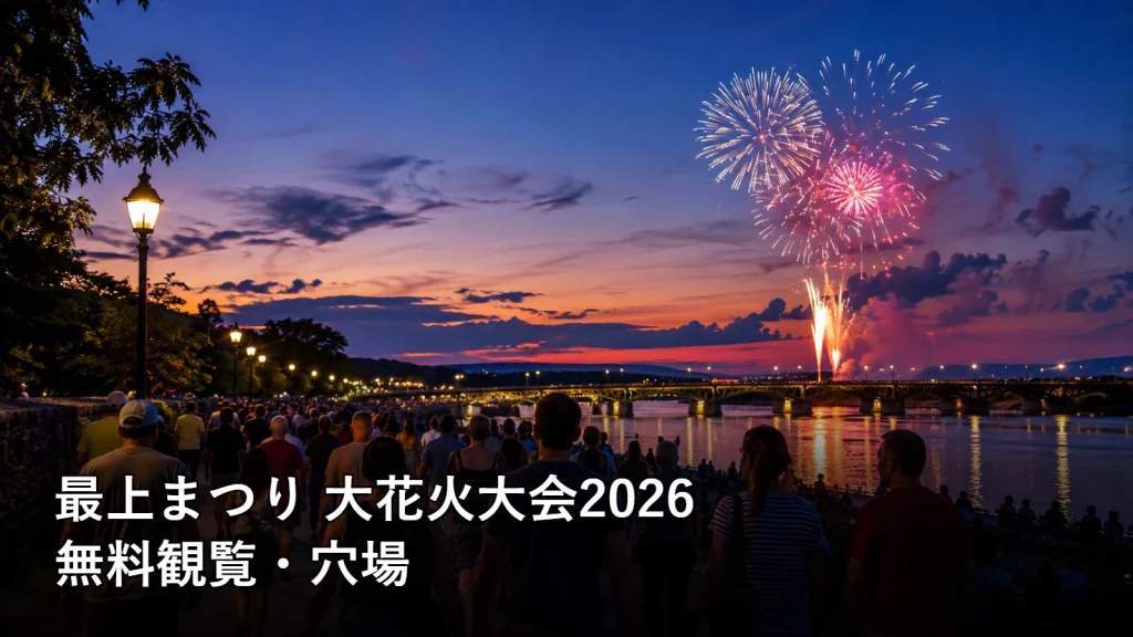 最上まつり 大花火大会2026の無料観覧・穴場を紹介する画像
