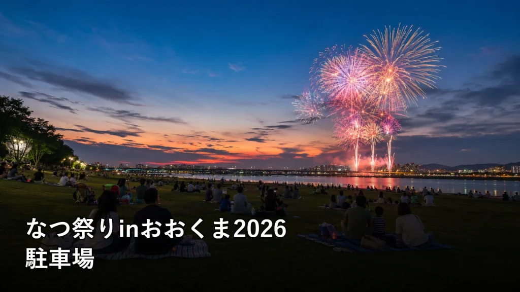 なつ祭りinおおくま2026の駐車場を紹介する画像