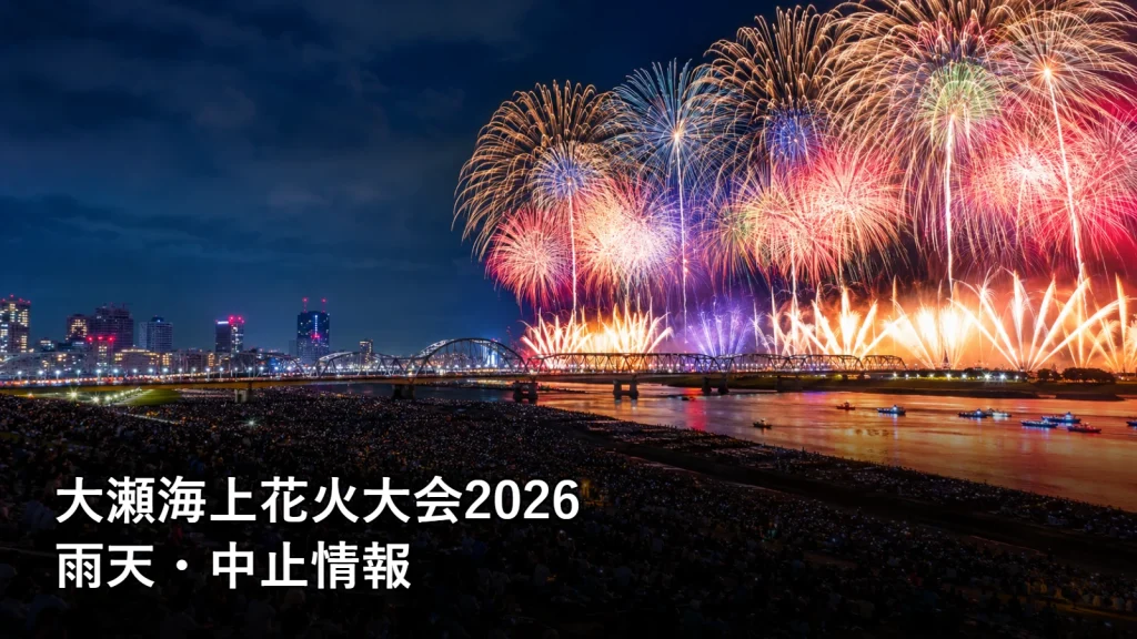 大瀬海上花火大会2026の雨天・中止情報を紹介する画像
