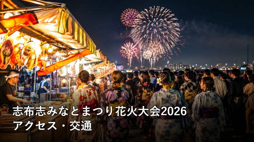 志布志みなとまつり花火大会2026のアクセス・交通を紹介する画像