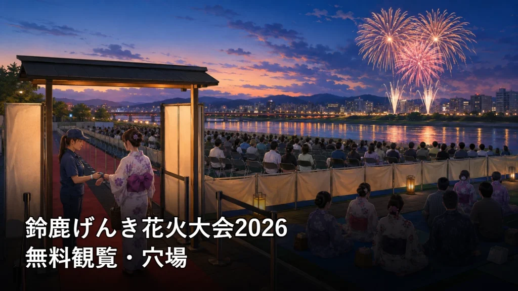 鈴鹿げんき花火大会2026の無料観覧・穴場を紹介する画像
