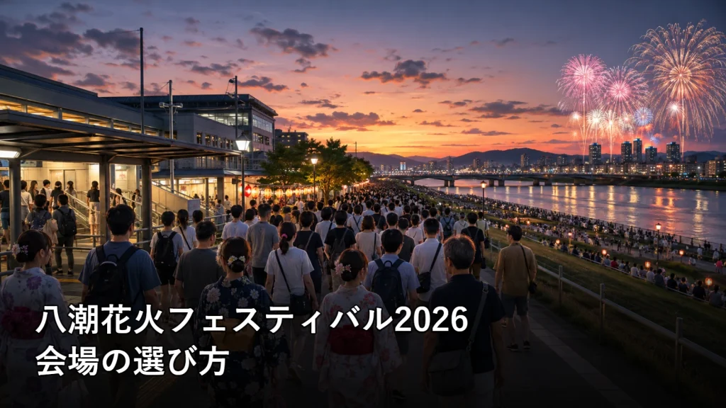 八潮花火フェスティバル2026の会場の選び方を紹介する画像