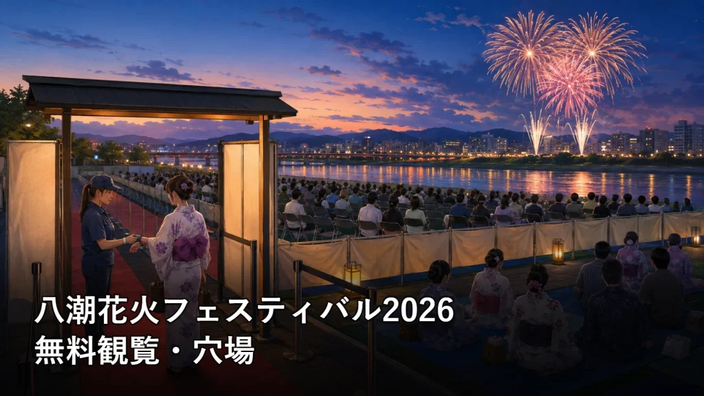 八潮花火フェスティバル2026の無料観覧・穴場を紹介する画像